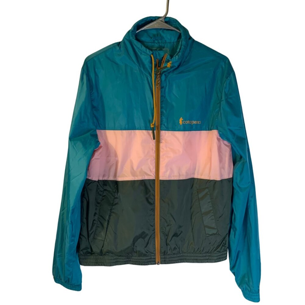 Cotopaxi Full Zip Windbreaker Women's Size L Blue Pink Unisex Pockets Gorpcore